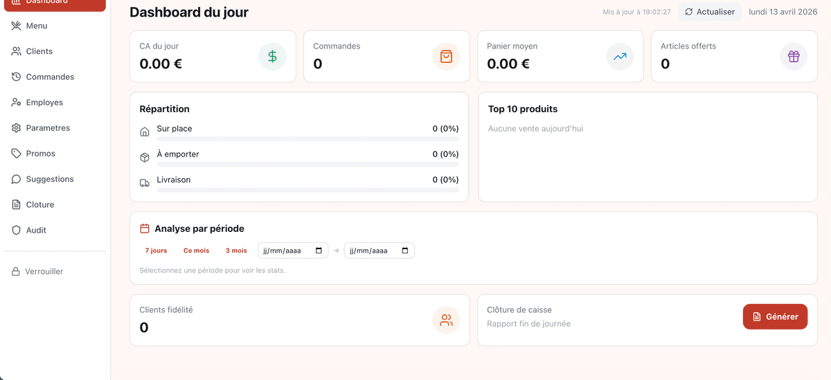 Logiciel de caisse POS — vue secondaire