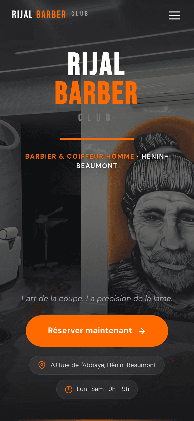 Site vitrine barbier — vue secondaire